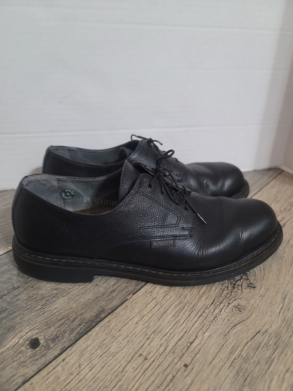 Mephisto Men's Air Relax Goodyear Black Pebbled Leather Lace-Up Oxfords Sz 10.5